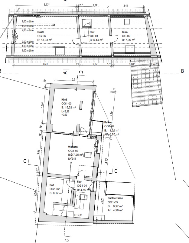 Grundriss OG Zweifamilienhaus Guntersblum
