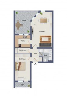 Grundriss Wohnung ImmobilienPunkt*** Moderne 2 ZKB-ETW mit traumhafter Sonnenterrasse