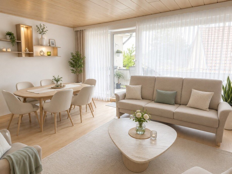 Wohnen und Essen neu (KI generiert) Maisonettewohnung Guntersblum