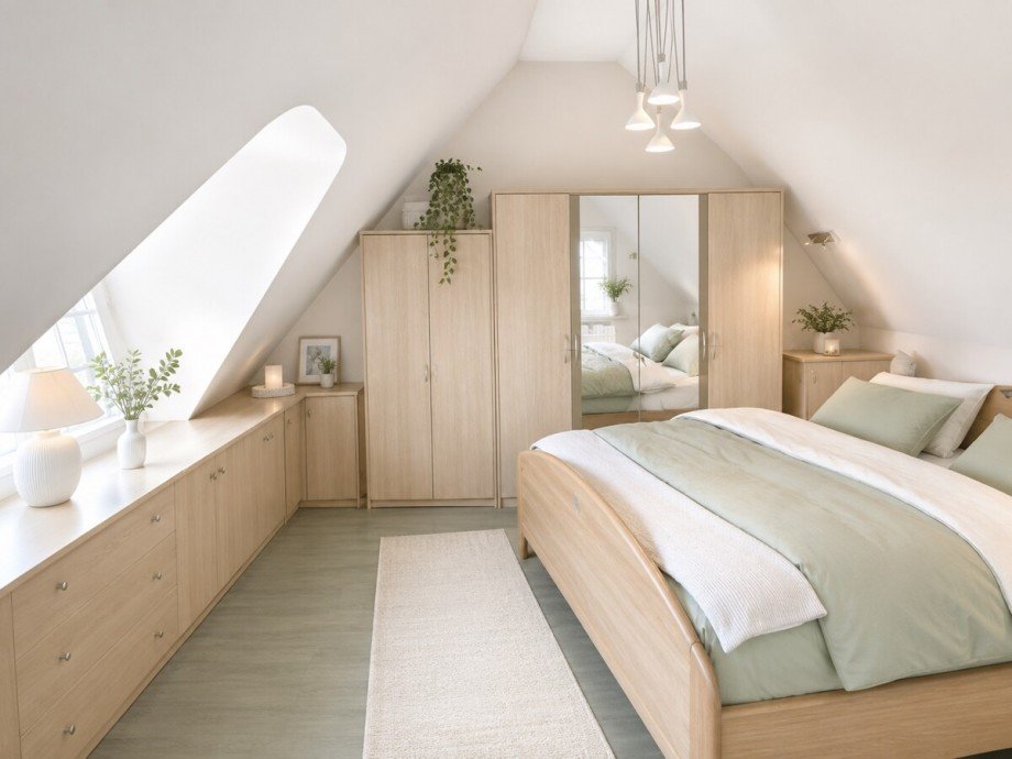 Schlafzimmer neu (KI generiert) Maisonettewohnung Guntersblum