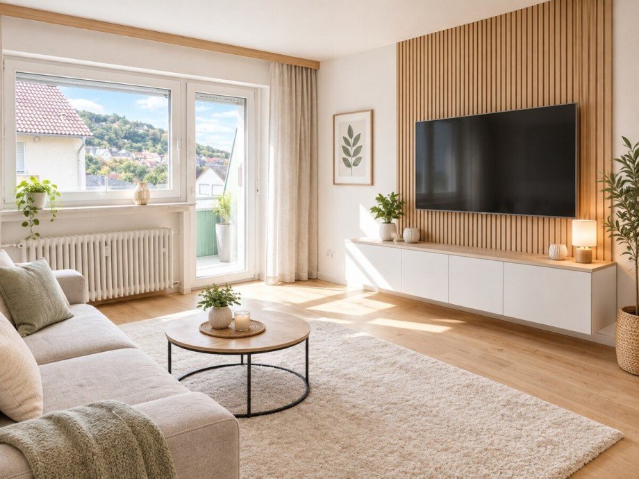 Einrichtungsbeispiel Wohnzimmer Etagenwohnung Oppenheim
