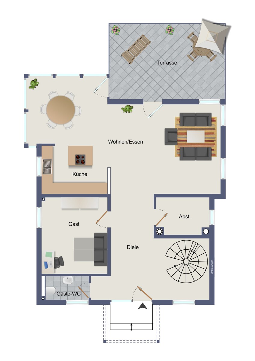 Grundriss Erdgeschoss Einfamilienhaus Dienheim